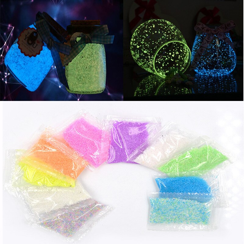 1bag Luminous Aquarium Sand Glow In The Dark Sand Ornament Decorative Sand Fish Tank Decoration Stone Sands Pink Gold Blue
