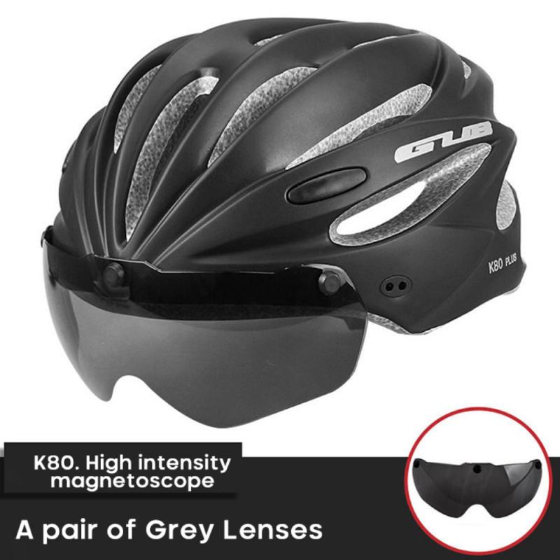 Casco de ciclismo magnético GUB K80 PLUS, Goggles17, agujeros moldeados integralmente, 58-62cm, Casco de bicicleta de carretera aerodinámico para MTB,: 02