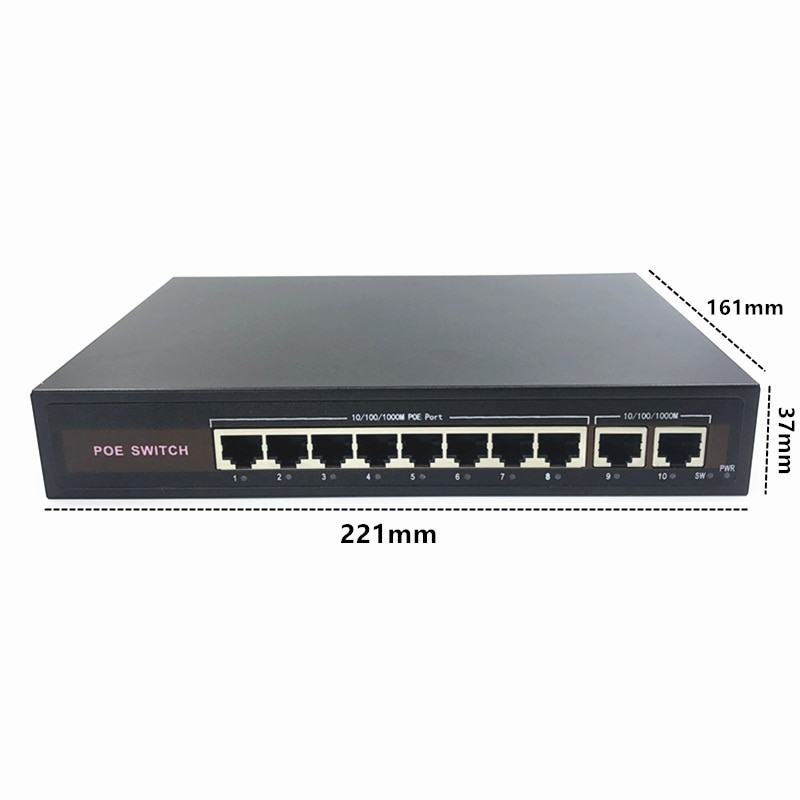 48V Ethernet Poe Switch Met 5/8 10/100Mbps Poort Ieee 802.3 Af/Bij Geschikt Voor Ip camera/Draadloze Ap/Cctv Camera Systeem