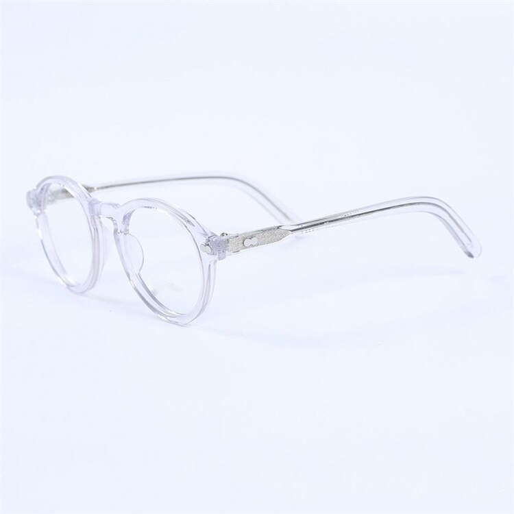 progettista di marca Johnny Depp Miltzen montatura per occhiali uomo donna occhiali da vista in acetato importati di alta qualità occhiali da vista 46mm: chiaro bianca