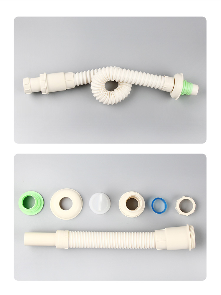 Plumbing Hose 80cm Kitchen plastic Flexible Retractable WashBasin Water Drain Pipe