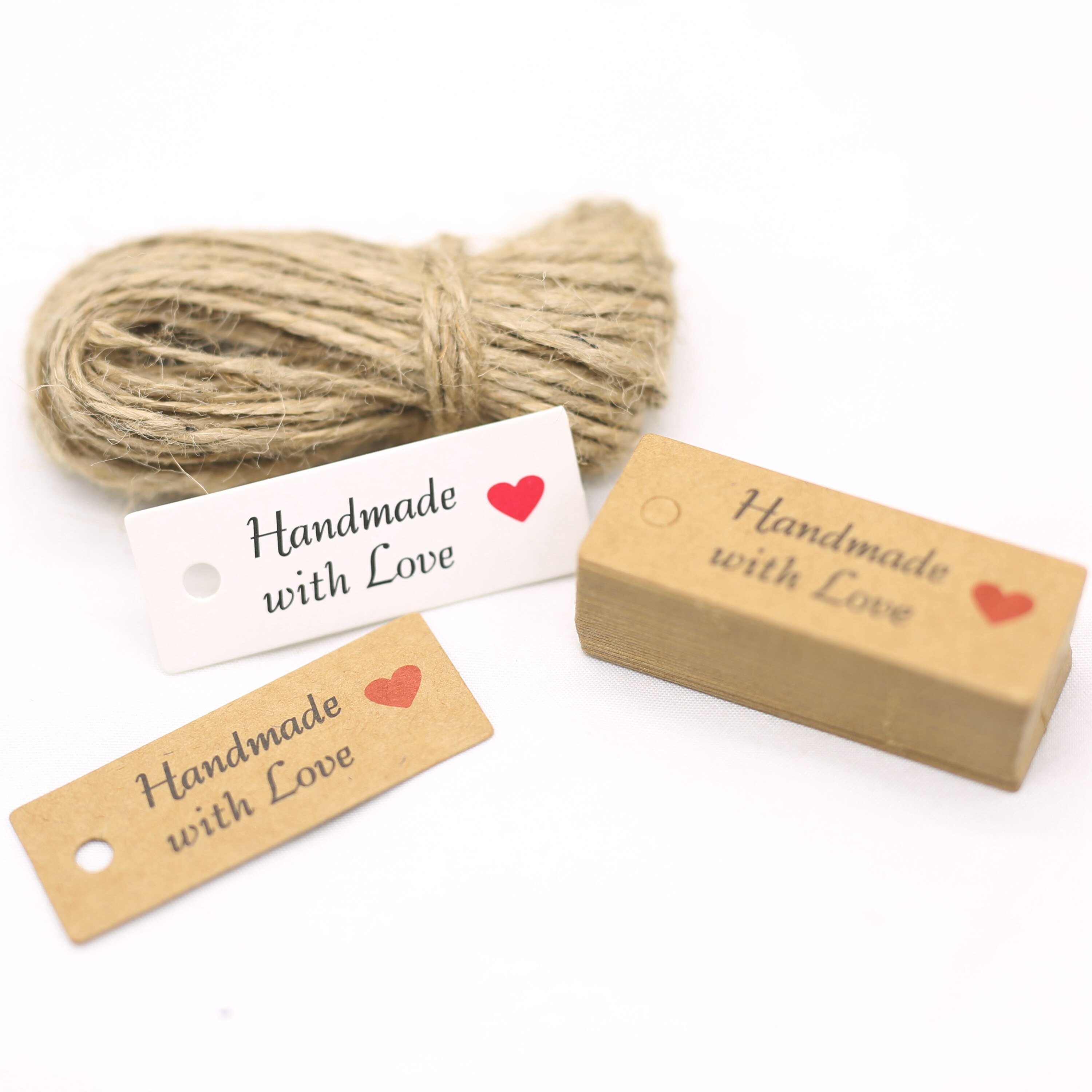 Kraft Papier Tags, Handgemaakt Met Liefde Tag , Label Hang, Tag, papier Hang Tags 100 Stks/partij