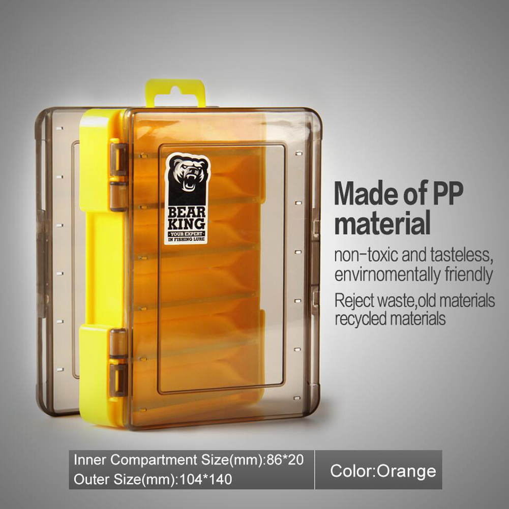 BEARKING Double-Sided Fishing Tackle Box 12 Compartments Lures Transparent Fishing Tackle Fishing Accessories Hook Storage Case