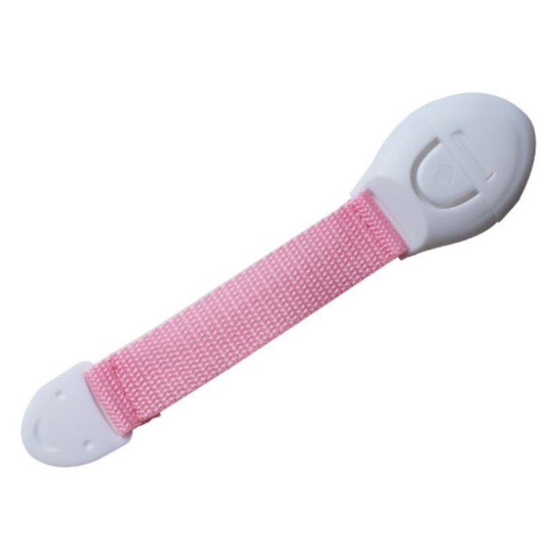 10 Pcs Child Safety Locks Soft Woven Straps Plastic Security Lock Infant Baby Protection for Door Cupboards Fridge Drawer Cabine: Pink