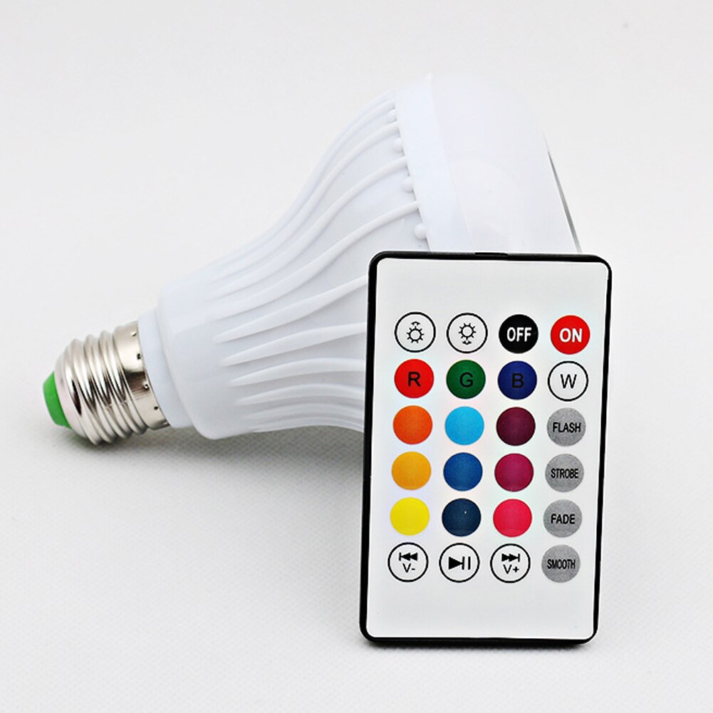 LED RGB E27 Wireless Bluetooth Speaker Colorful Light Bulb Music Play Audio