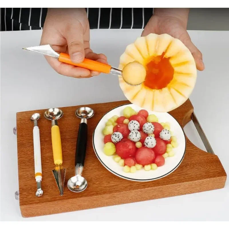 Mini Apple Ball Digger Melon Spoon Ice Cream Dig Scoop Double-end Cooking Tool Kitchen DIY Accessories Gadgets