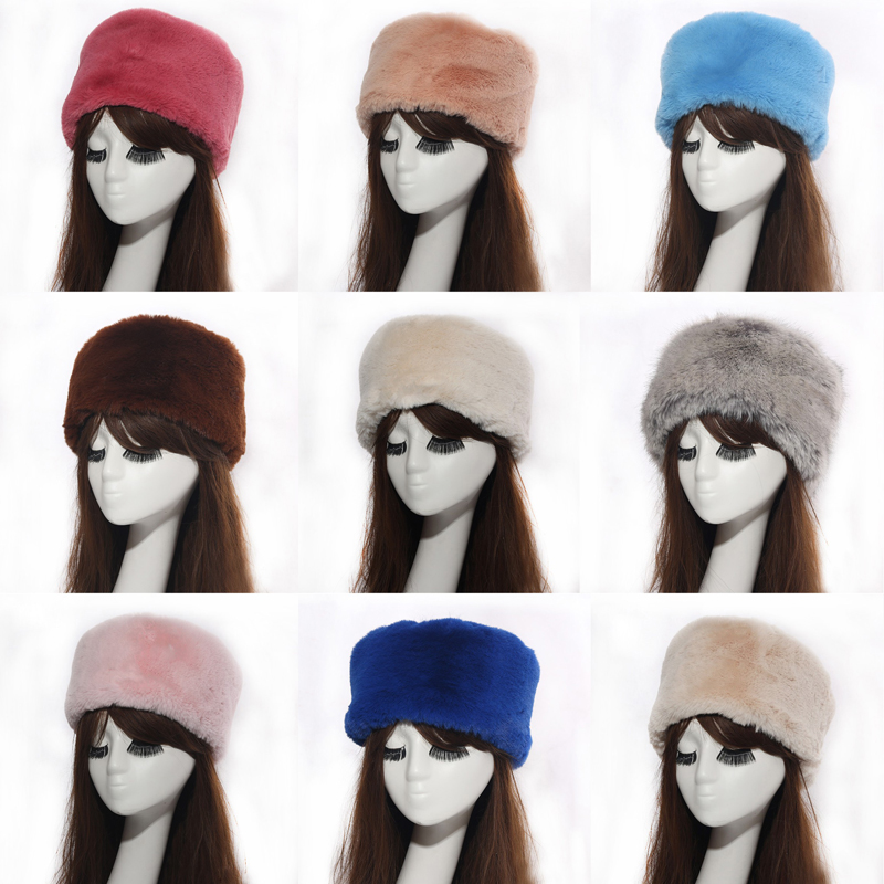 Vrouwen Hoeden Lady Russische Dikke Pluizige Imitatie Vossenbont Hoed Hoofdband Winter Earwarmer Ski Hoed Vrouwelijke Hoeden Voor Herfst Winter