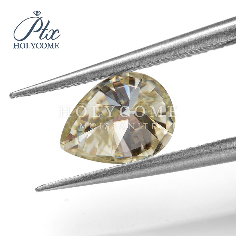 yellow Pear Shape Cut Synthetic Moissanite Price Per Carat For Jewelry Making