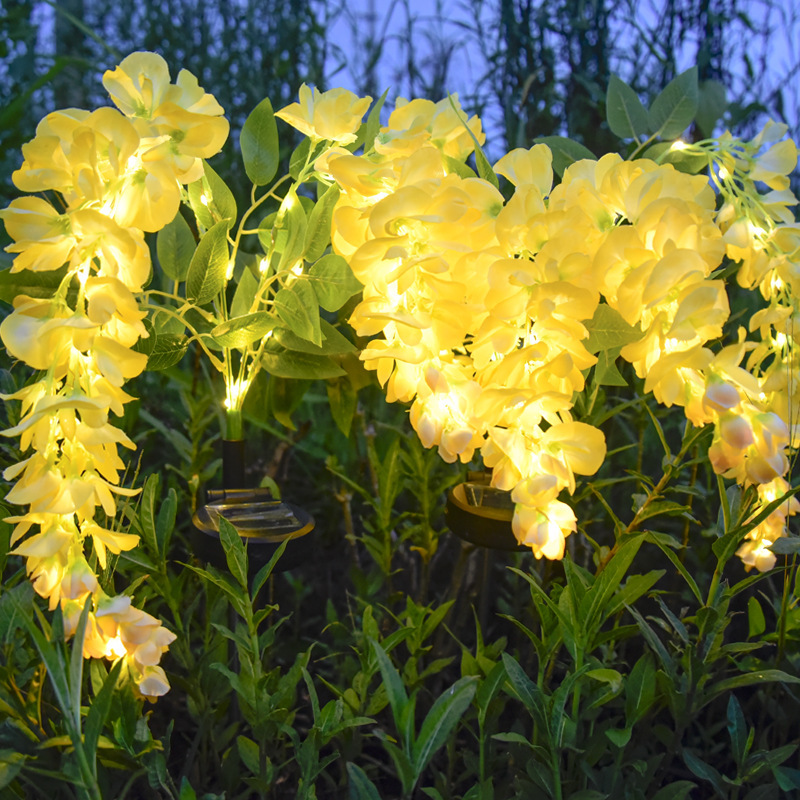 1pc solar wisteria flower lamp LED garden courtyard decoration lamp Waterproof lawn lamp Garden landscape lawn villa decoration