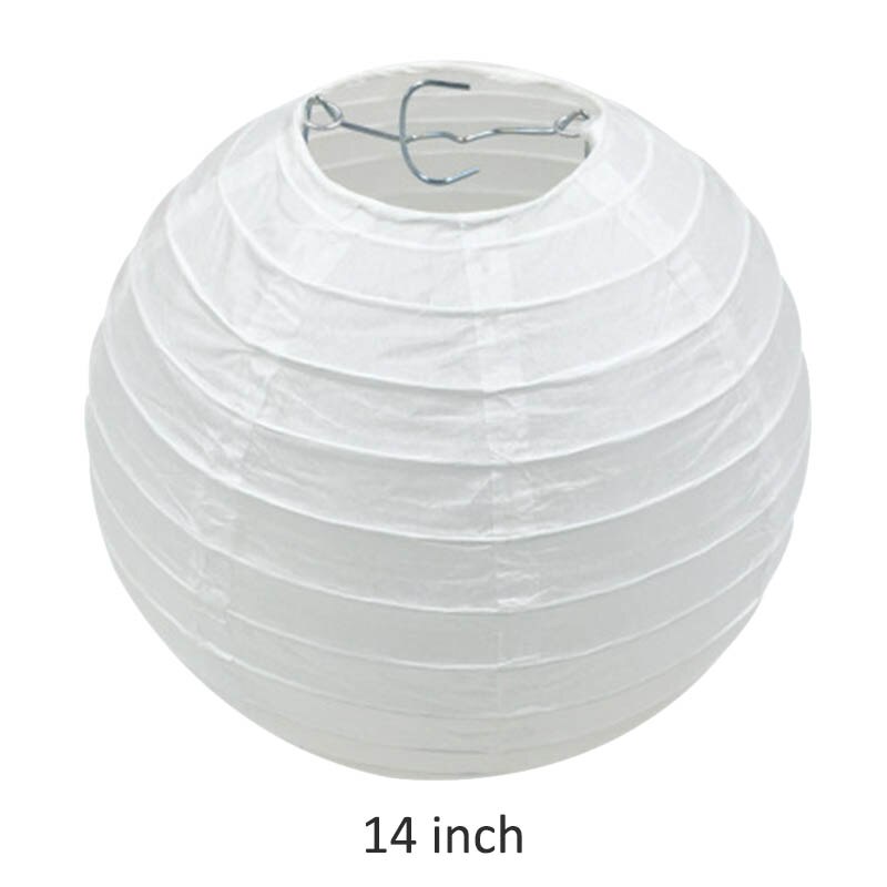 20 stk / parti hvide kinesiske papir lanterne lamper runde bryllup papir lanterne
