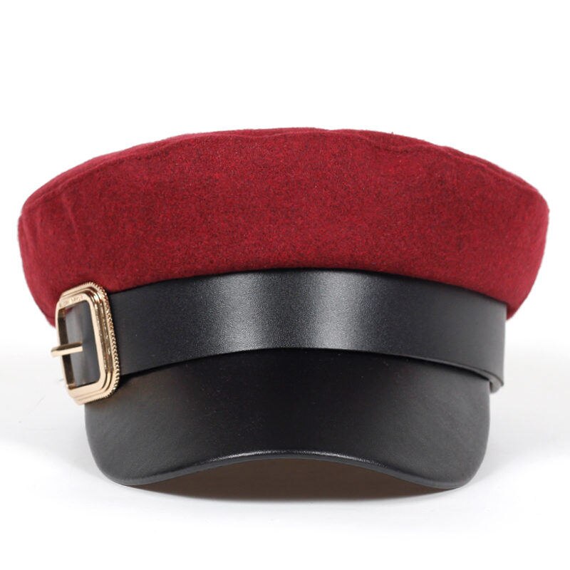 Kvinder mænd baret kasket unisex vinter varme hatte kvindelige baretter street style fede hatte til: Rødvin