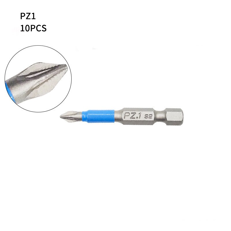 10/12 pièces PH1 PH2 PH3 PZ1 PZ2 PZ3 jeu d'embouts de tournevis magnétique 1/4 "tige hexagonale anti-dérapant Phillips accessoires pour outils électriques