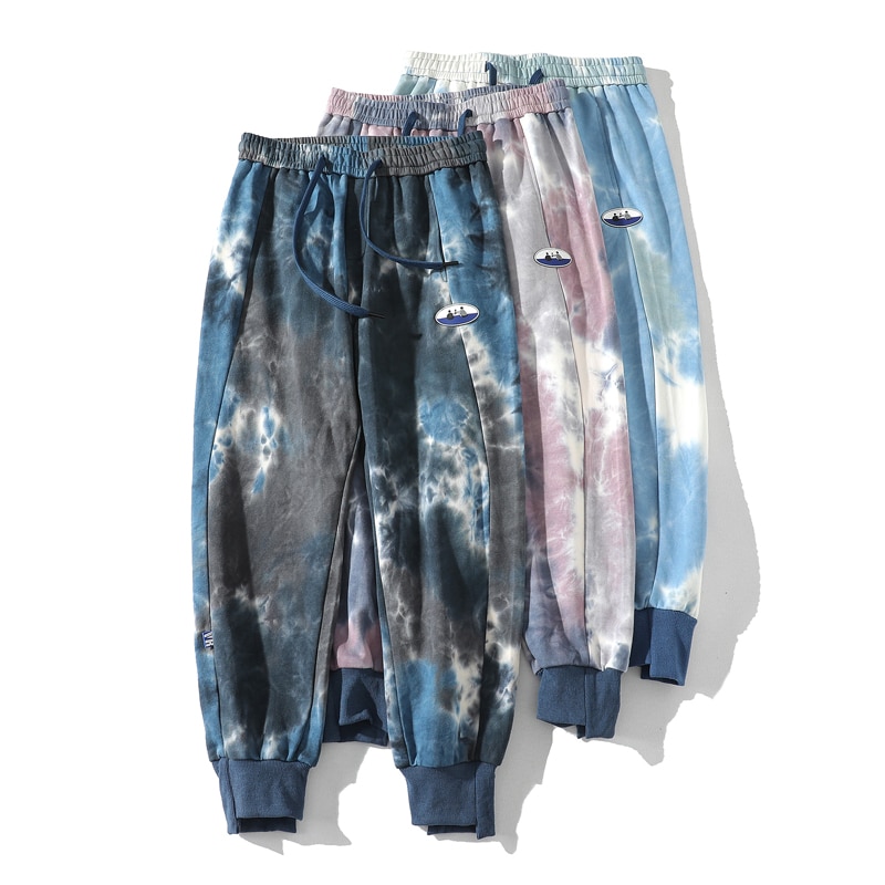 Männer Straße Tie Dye Jogginghose Harajuku 100% Baumwolle Bequeme Hose Jogger Neuheiten Trend Track Hosen