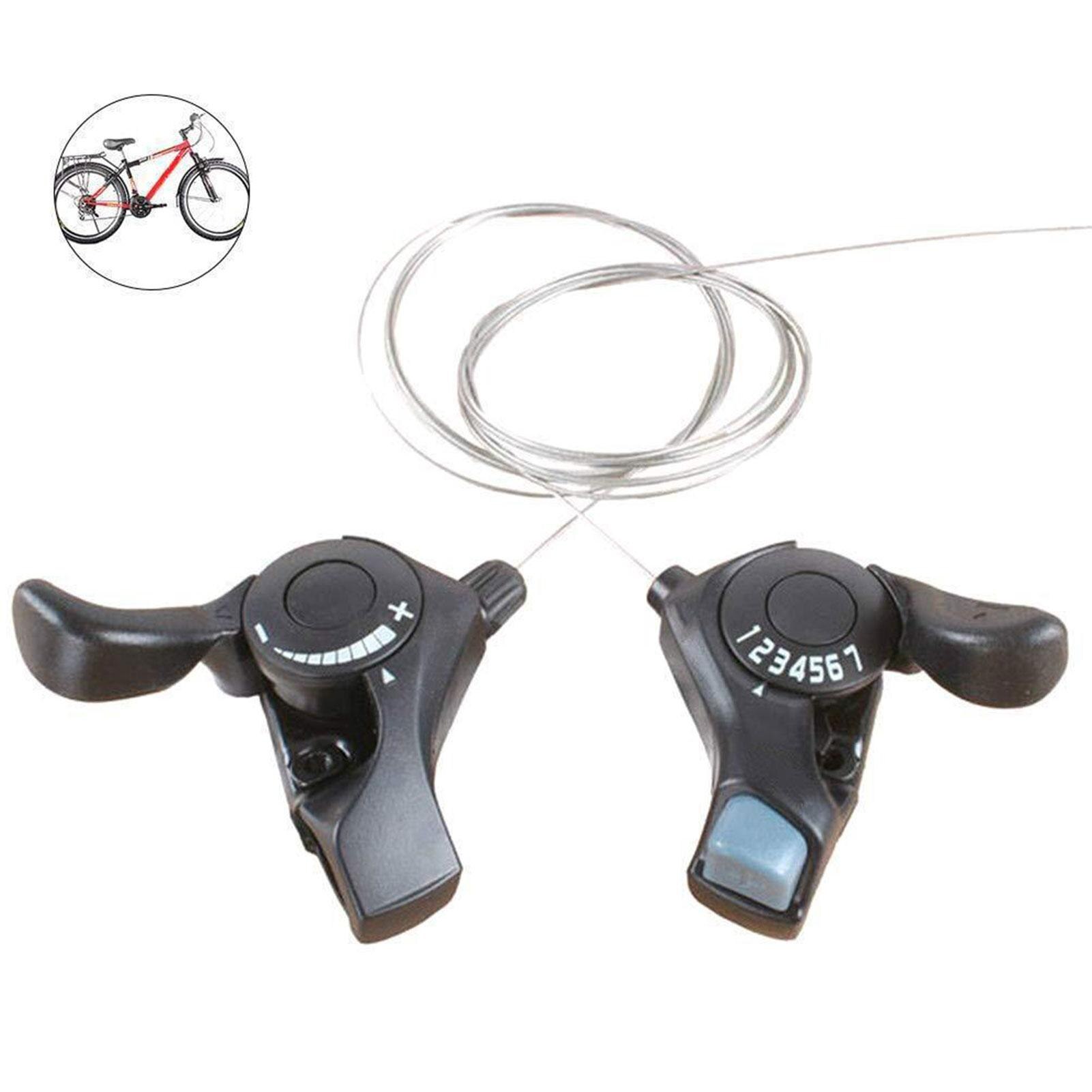 1 Pair Bicycle 3x7 Speed Shift Leveres Thumb Gear Shifters for Road Folding Bike