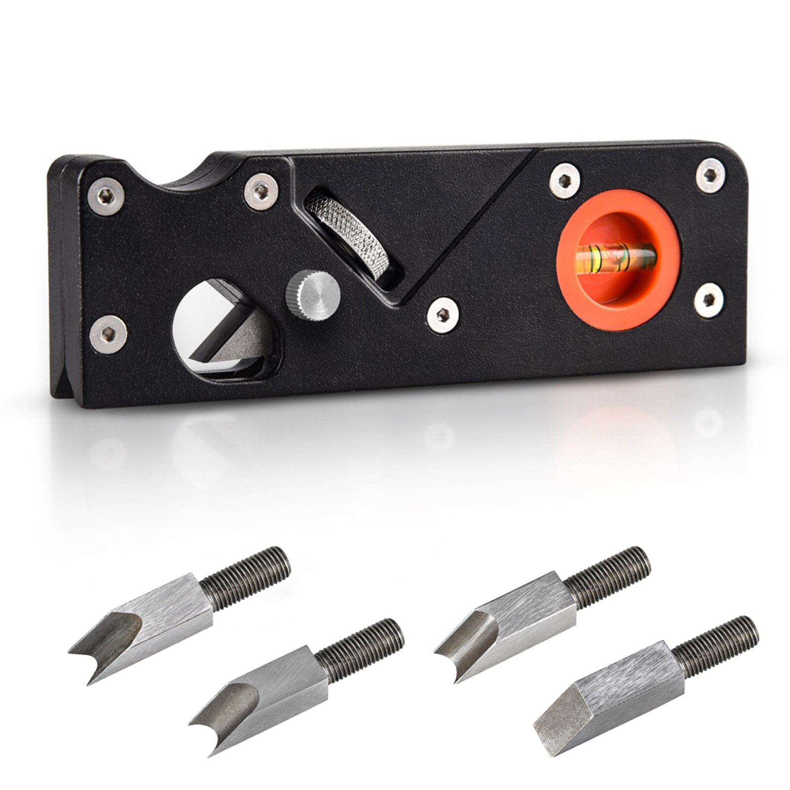 Mini Chamfer Plane Set for Wood Portable Adjustable Wood Trimmer with Level-meter & Chamfer Woodcraft Tools Kit 15*5*2cm J8: Black 2