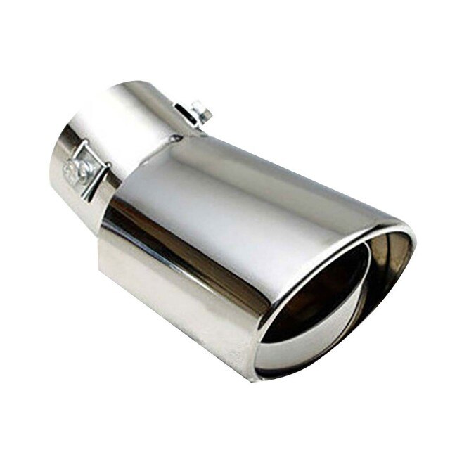 Car Accessory 62mm Exhaust Pipe Exhaust Muffler Pipe Black Replacement 304 Stainless Steel Exhaust Pipe For Universal Car Parts: silver