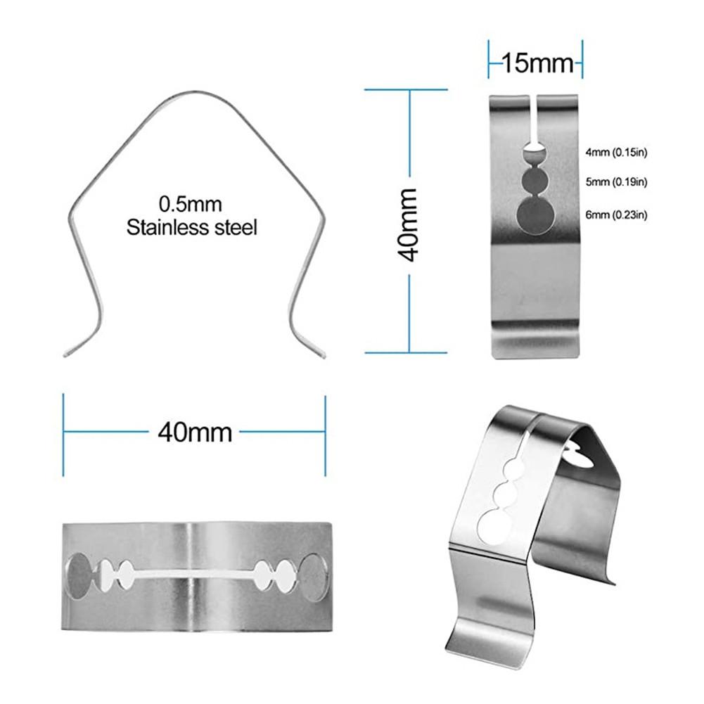 4PCS Stainless Steel Grill Clip Meat Thermometer Probe Clip Holder Ambient Temperature Readings BBQ Oven Grill Clip