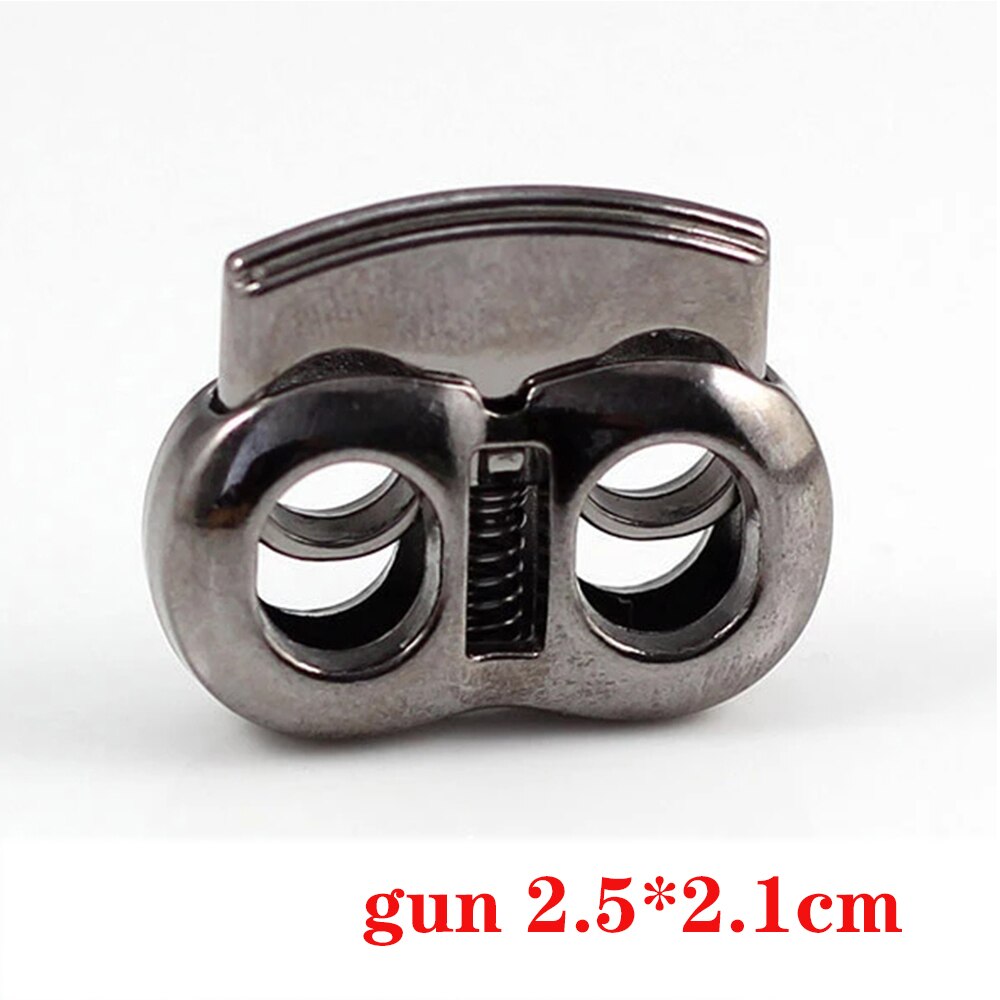 10 stks Pack Cord Lock Toggle Stopper Bean Metalen Zilver Maat: 25mm * 21mm * 7mm Toggle Clip NK216: B205  gun  10pieces