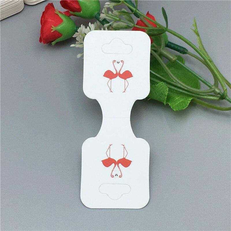 100pcs Kraft di Carta di Nuovo Modo Della Collana Tag 9x3.5cm Flamingo/Bello Del Fiore Dei Monili display Hang Etichette carta: c3