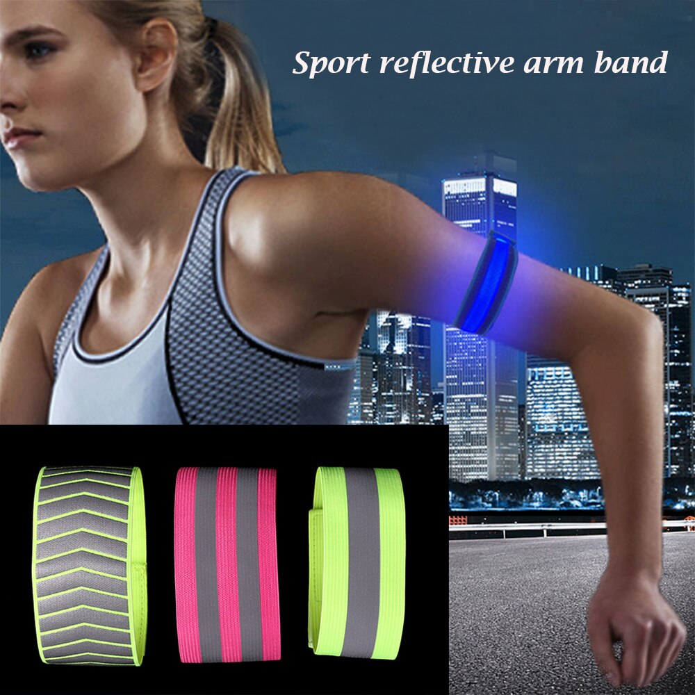 1Pcs Safety Alert Radfahren Reflektierende Streifen Warnung Armband Reflektor Armband Fahrrad Bind Strap Hosen Hand Bein Sport Band