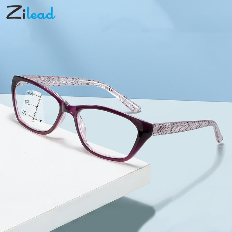 Zilead Multifocal Progressive Reading Glasses Retro Anti Blue Light Women Men Far And Near Intelligent Zoom Presbyopic Eyewear