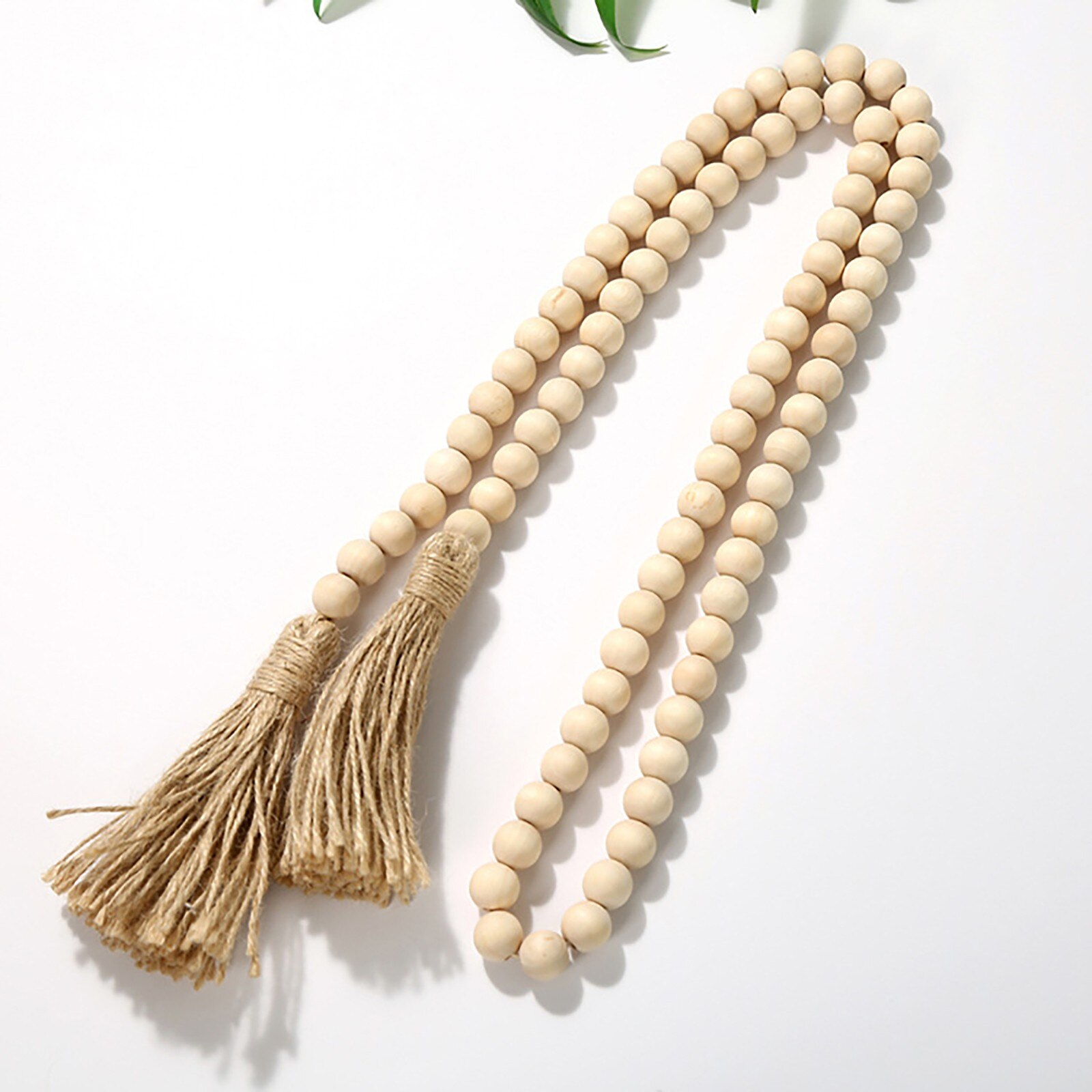 Bohemian Style Tassel Natural Wood Bead Garland Large Wall Hanging Decoration Hanging Decorations Home Decorations Garden Decor