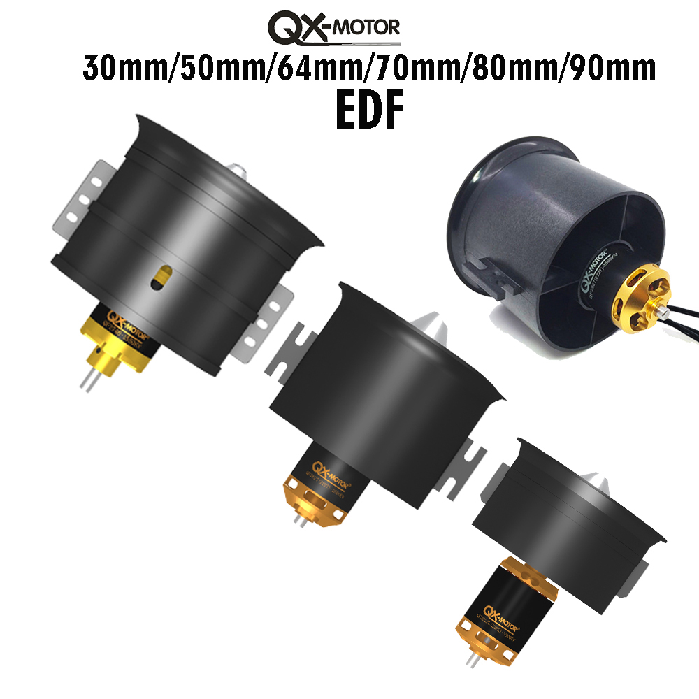 QX-MOTOR DIY EDF Impeller 30mm / 50mm / 64mm / 70mm / 90mm mit bürstenlosem Motor für RC Helikopter und Jet-Flugzeugteile