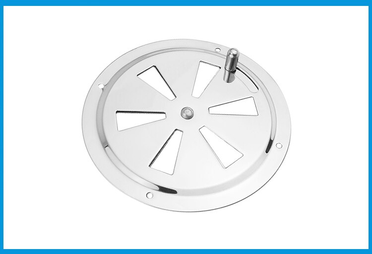 2 stk rustfrit stål 316 båd marine rund luft jalousi udluftningsgitter ventilation lameller ventilator grill dæksel side knop åbning