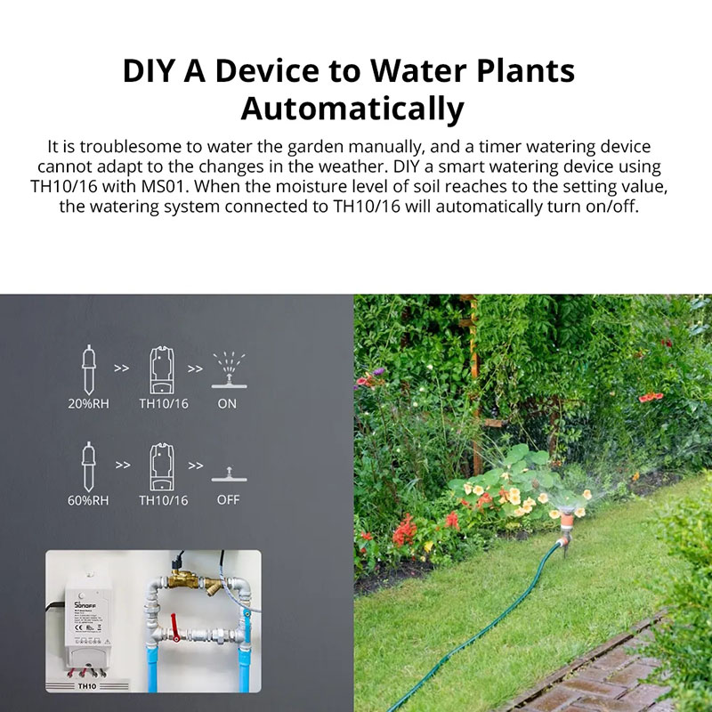 Sonoff MS01 Smart Bodemvochtsensor Ewelink App Bodem Hygrometer Detectie Vochtigheid Voor Sonoff TH10 TH16 Alexa Google Thuis