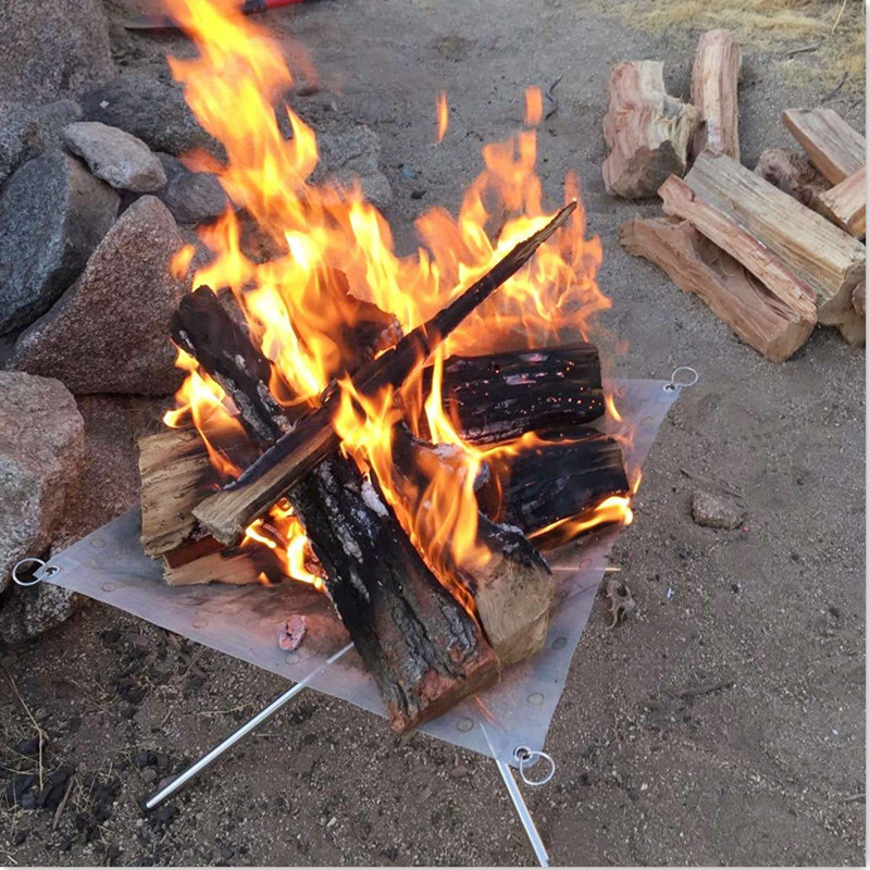 Portable Outdoor Fire Pit Collapsible Steel Mesh Fireplace for Camping, Outdoor, Patio, Backyard and Garden Carrying Kit Include