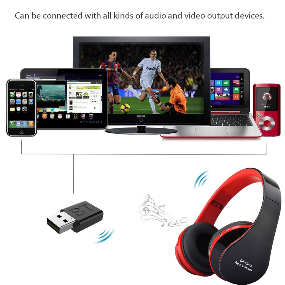 Auriculares inalámbricos para TV, Kit de conexión usb ligero, incluye adaptador de transmisor de Audio, Ideal para ver en privado