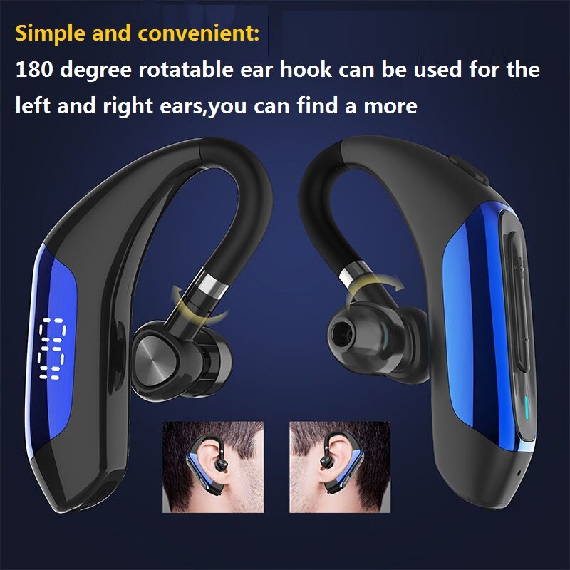 Bluetooth Headset 5.0 Oortelefoon Handsfree Hoofdtelefoon Led Display 9D Stereo Oordopjes Oortelefoon Voor Iphone Xiaomi