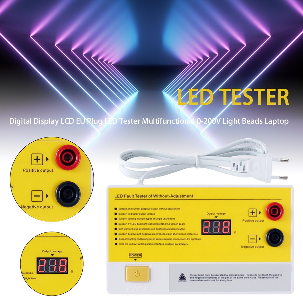 Led Tester 0-200V Led Tv Backlight Tester Multipurpose Led Strips Kralen Test Tool Eu Plug Meting instrumenten