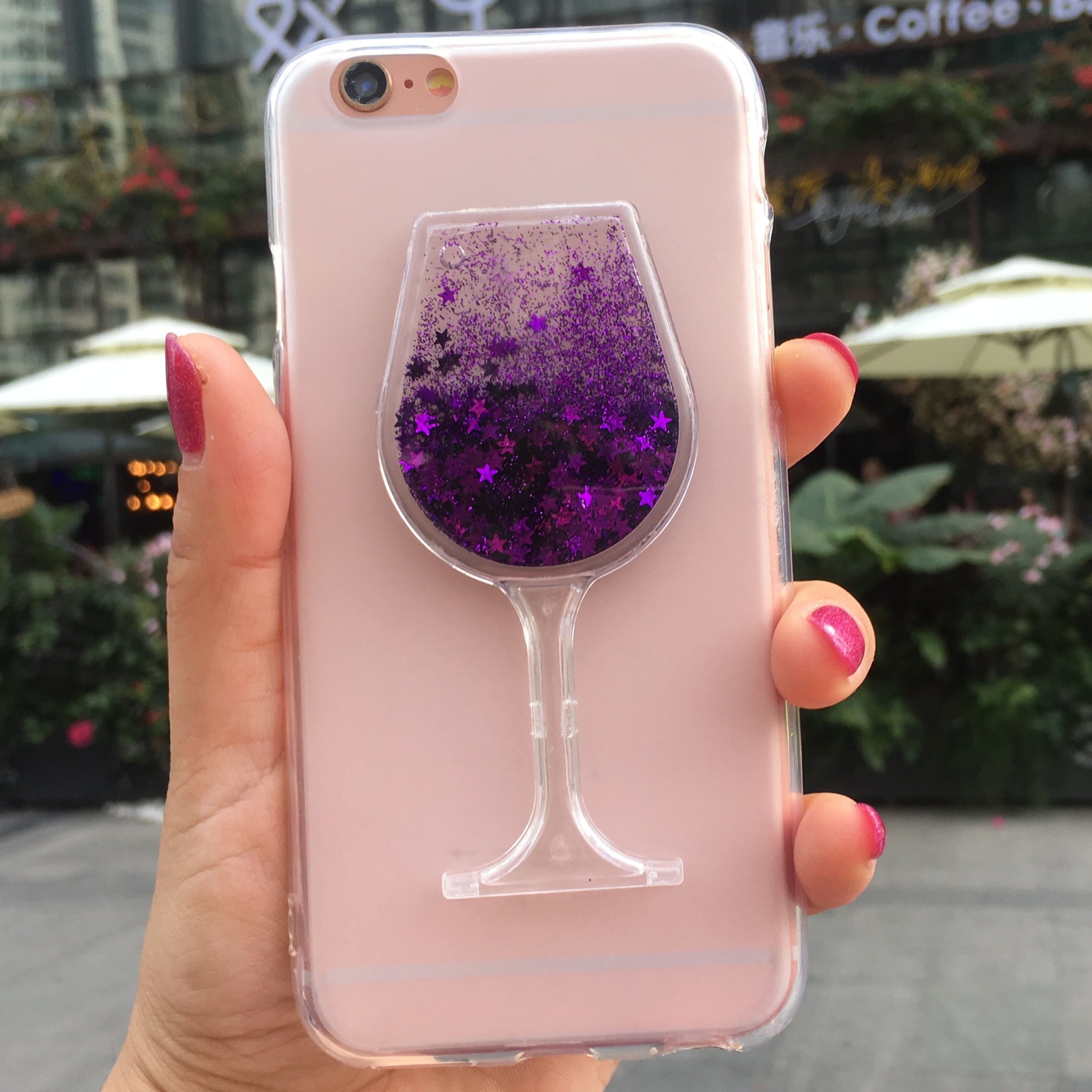 Glitter Liquid Case for TP-Link Neffos X9 C9A C5A Wine Glass Case for TP-Link Neffos C9 Silicone Soft Phone Cases Back Cover