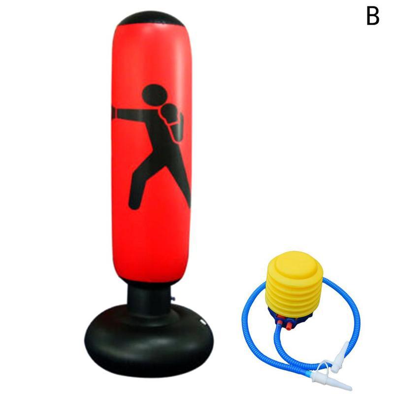 sac de sable de boxe gonflable Stress poinçonnage tour sac de sable dos rebond Fitness sac d'entraînement pression de soulagement debout O3L2: Rouge