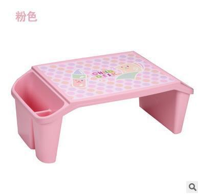 Plastic Mini Table for Kids Toddlers Babys Desk with Holder Organizer Portable Laptop Desks Durable Safe Material for Children: Pink
