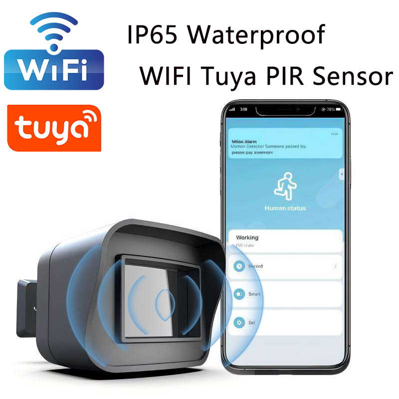 WiFi Tuya Outdoor Bewegingssensor Detector APP Afstandsbediening PIR-sensor Infraroodbeveiliging Inbraakalarm Compatibel met Alexa