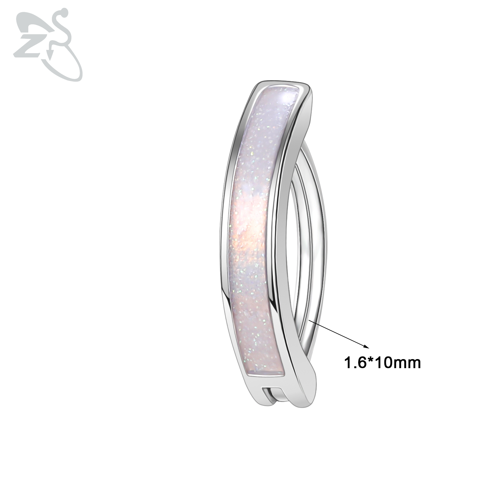 Zs 1 pc 14g sommerfugleformet zirkon clicker navlering til kvinder guldfarvet omvendt buet navle vægtstang kropsmykker 10mm: Rose guld farve