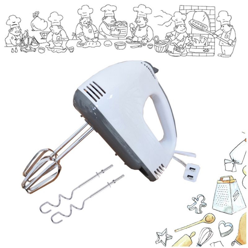 US/EU/UK Plug Electric Food Mixer 7 Speeds Adjustable Hand-held Egg Beater Whisk