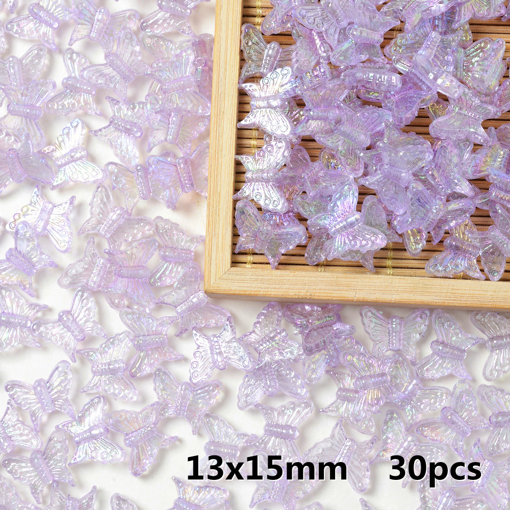 IYOE – mélange de perles papillon AB en cristal acrylique, perles d'espacement amples pour la fabrication de bijoux, épingle à cheveux, accessoires de bricolage faits à la main: green