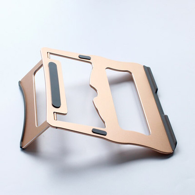 befon Foldable Laptop Stand Portable Adjustable Aluminium Folding Laptop Holder for macbook suporte notebook hp dell desk: Rose Gold