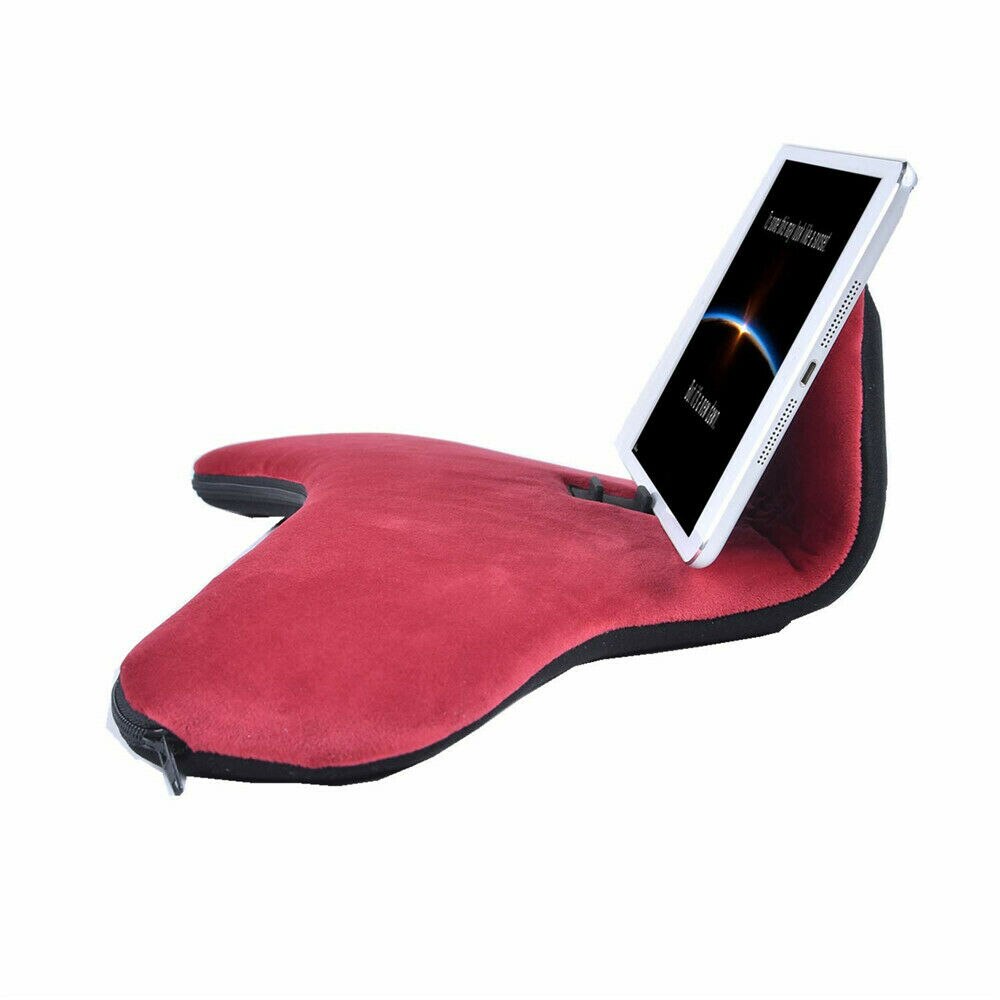 Brand Tablet Stand Pillow Book Reader Holder Reading Rest Relax Wrist Lap Cushion For iPad Phone: Red