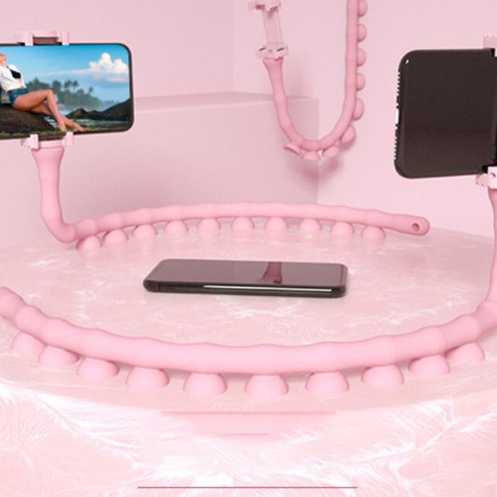 Soporte de pared para teléfono móvil oruga, soporte Flexible con ventosa para bicicleta de escritorio,