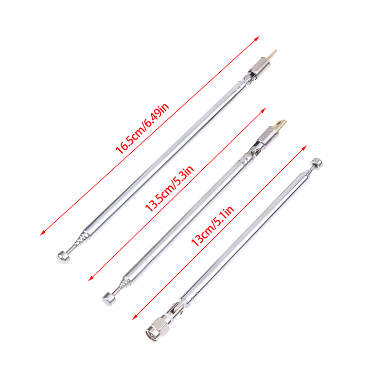 48/64 cm 6 Abschnitte Metall Vollkanal bin FM Radio Teleskopantenne 360 Grad drehbare Antenne Aeial