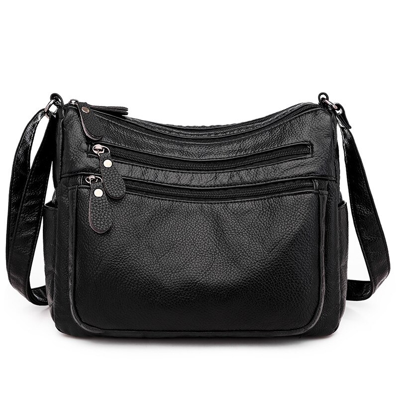 LONOOLISA bolsos de hombro de para mujer, bolsos cruzados de multibolsillo para mujer, Bolso bandolera de gran capacidad, Bolso de mujer: Black-2