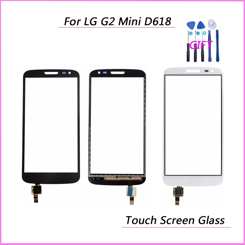 Voor lg  g2 mini  d618 d620 d621 d625 touchscreen digitizer glas lens paneel sensor buitenkant zwart wit vervanging (geen lcd)