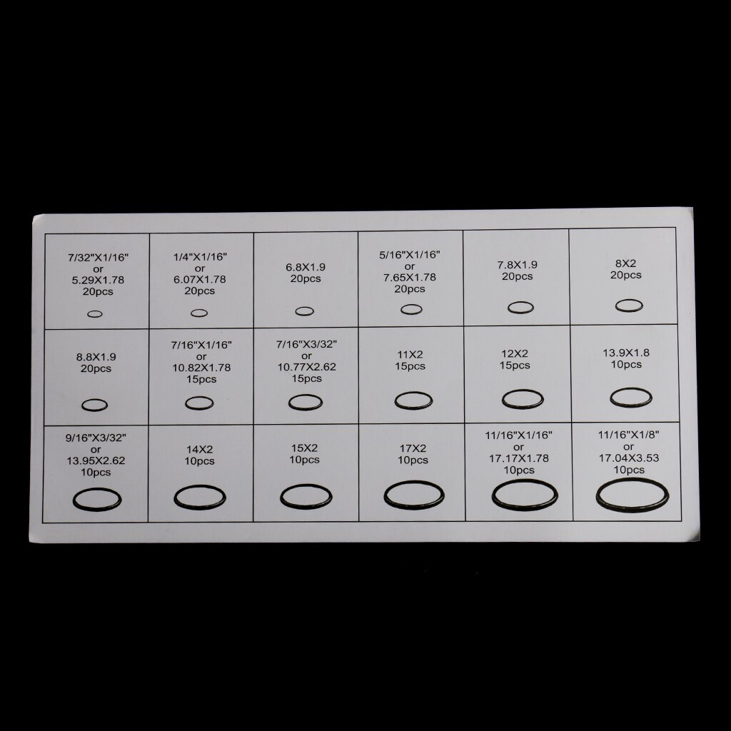 270x Assortment Kit Car HNBR AC System Air Conditioning O Ring Seal Set Tool