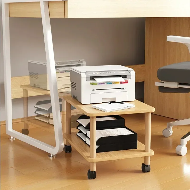 Büro-Drucker-Gestell, doppelschichtige Aufbewahrung, für Höhle Haushalt, bodenstehend, mehrschichtiges, bewegliches Schreibtisch-Gestell, praktischer Organizer, Handys Regal