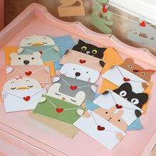 Enveloppe animal de dessin animé 30 pièces/ensemble, carte message de remerciement, carte de vœux d'anniversaire pour bébé, cartes de , feuille universelle