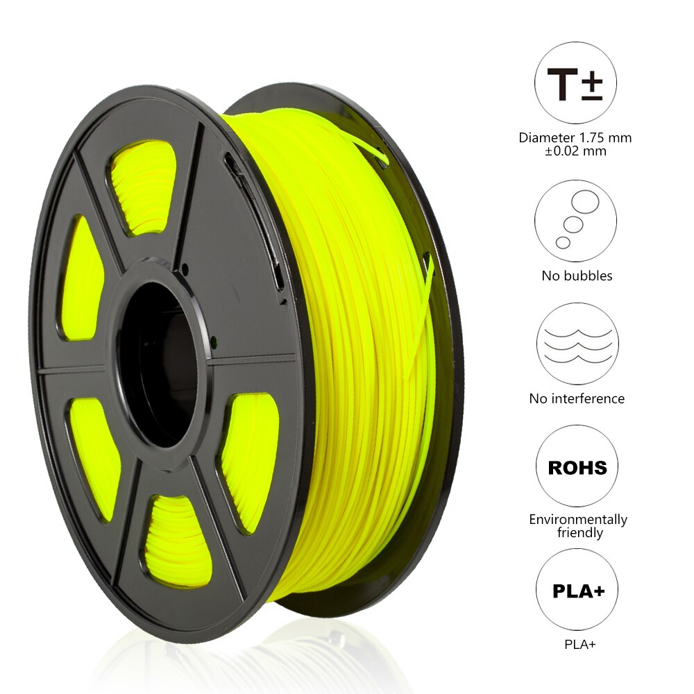 SUNLU PLA PLUS 3D Drucker Filament 1,75mm 1KG 2,2 £ PLA + DIY 3D Druck Material Mit Spool 3D Druck Vakuum Verpackung Schnelle Schiff: PLA PLUS-YELLOW